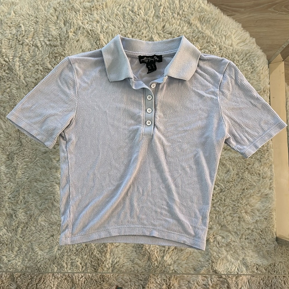 Light Blue CropTop with Button